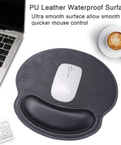 Alternative view of Ergonomic Mouse Pad with Wrist Support,PU Leather Mousepad for Laptop Computers Mac,Non Slip Rubber Base Memory Foam Wrist Rest Mouse Pads for Men Women,Home Work Office Gaming,Pain Relief,Black