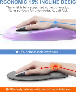 Alternative view of Mouse Pad with Wrist Rest, Comfortable Memory Foam Wrist Rest for Computer Keyboard, Ergonomic Mouse Pad Set for Easy Typing & Pain Relief - Gradient Purple