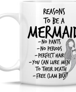 Alternative view of Retreez Funny Mug - Reasons to be Mermaid 11 Oz Ceramic Coffee Mugs - Funny, Sarcasm, Sarcastic, Motivational, Inspirational birthday gifts for friends, coworkers, siblings, mom, sister, girlfriend