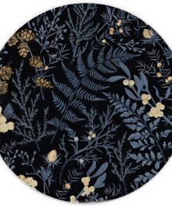 Black Dark Green Plant Small Mouse Pad 7.9x7.9 Inch,Vintage Green Fern Leaves Botanical Cottagecore Mouse Pads for Wireless Mouse Computers Laptop Plant Desk Accessories, Green Office Supplies