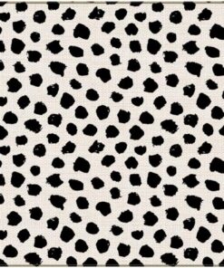 BXFAHZJ Indoor Outdoor Entrance Door Mat 17x30 Inch Kitchen Mat Modern Dalmatian Animal Print Black and White Speckled Leopard Print Farmhouse Doormat Decor