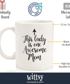 Alternative view of One Awesome Mom Funny Coffee Mug - Gifts for Mom, Women - Best Mom's Gifts from Daughter, Son, Kids, Husband - Cool Birthday Present Idea for New Mother, Wife, Her - Novelty Mom's Mug, Cup