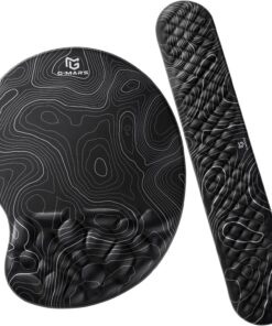 Gimars Upgrade Ergonomic Ultra-Soft Foam Keyboard Mouse Pad Wrist Rest Set, Smooth &Enlarge Wrist Support for Pain Relief, Computer, Laptop, Mac, Gaming, Office