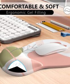 Alternative view of Comfortable Mouse Pad with Gel Wrist Rest, Ergonomic Mouse Pad for Pain Relief, Smooth Wrist Support Surface and Non-Slip PU Base for Computer, Laptop, Office&Home(A05-Rose)