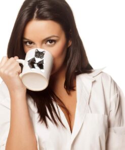 Alternative view of Tuxedo Cat Coffee Mug - Ceramic Funny Coffee Mug - Perfect Cat Lover Gift - Cute Novelty Coffee Mug Present - Great Birthday or Christmas Surprise for Friend or Coworker, Men and Women (11oz)