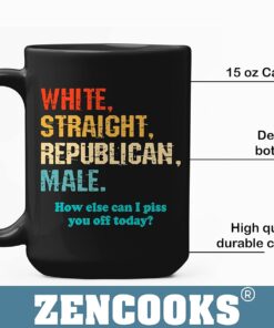 Alternative view of Funny Coffee Mugs For Men White Straight Republican Male Mug, Funny Political Gifts Proud Republican Mug Republican Gifts For Men Straight White Man Funny Republican Mugs Black Mug 15oz Starter Fluid