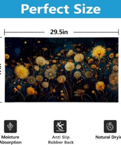 Alternative view of Turamurra Dandelion Flower Field Indoor Door Mat Gifts, Floor Area Rug for Entryway, Living Room or Bathroom, Non-Slip Starry Floral Doormat Home Decor Rug 17x29.5 Inch