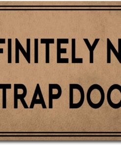 Z plus Welcome Mats 30"(L) x 18"(W) Personalized Funny Door Mats for Entrance Way/Kitchen Rugs and Mats/Front Door Mats Anti-Slip Rugs (Definitely Not a Trap Door)