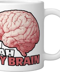 Alternative view of Eh Nah My Brain Sarcastic Overthinking Joke Reaction - Ceramic Mug, White