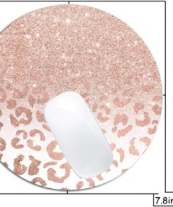 Alternative view of Rose Gold Glitter Ombre Mouse Pad Round Non-Slip Rubber Mousepad Laptop Office Computer Decor Cute Desk Accessories Customized Design Mouse Pad