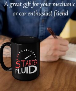 Alternative view of Starter Fluid Mug Brother Enthusiast Car Funny Gifts - Enthusiast Gift for Dad Papa Uncle, Mechanic Novelty Gifts for Fathers Day Birthday Anniversary Christmas - Mechanic Mugs For Men Black Mug 15oz