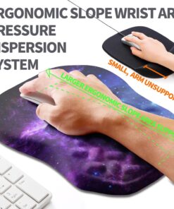 Alternative view of Ergonomic Slope Mouse Pad Wrist Support, Wrist Rest Mousepad for Carpal Tunnel Pain Relief with Massage Bulge and Slow Rebound Memory Foam (12x8 inch, Galaxy)