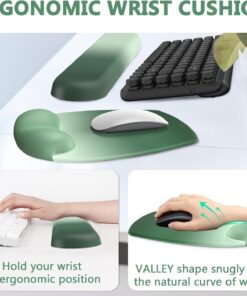 Alternative view of AKIT Ergonomic Mouse Pad with Wrist Rest& Keyboard Wrist Rest, Wrist Rest for Computer Keyboard, Pain Relief, Non-Slip Rubber Base, Mousepad Wrist Support for Gaming, Office, Gradient Green 2