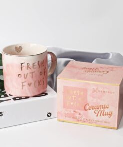 Alternative view of Funny Coffee Mugs Gifts for Women - Sarcastic Novelty Cups Gag Gift for Friends, Coworkers, Boss, Employee, Human Resources - Fresh Out Of - Inappropriate Cute Pink Marble Mug, 11.5oz Coffee Cup