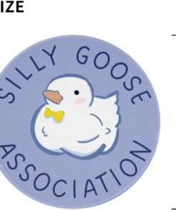 Alternative view of Jakayla Cute Mouse Pad Round, Small Mousepad with Non-Slip Rubber Base Stitched Edge for Wireless Computer Mouse Office Home Gaming Working 7.9 X 7.9 Inch, Silly Goose Association-167A