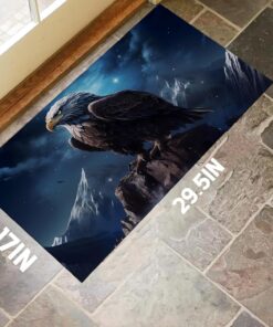Alternative view of amepay Majestic Eagle Indoor Door Mat, Stylish 17x29.5in Non-Woven Fabric Floor Doormat with Bold Mountain Scene,Night Sky Star Doormats, for Porch Insider,Bedroom,Living Room, Decor Rug Gifts