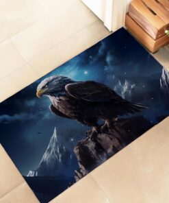 amepay Majestic Eagle Indoor Door Mat, Stylish 17x29.5in Non-Woven Fabric Floor Doormat with Bold Mountain Scene,Night Sky Star Doormats, for Porch Insider,Bedroom,Living Room, Decor Rug Gifts