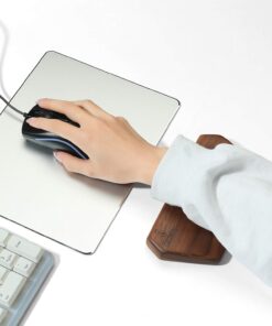 Wooden Keyboard Palm Rest - Walnut Wrist Guard, Solid Wood Mouse Pad - Black Walnut, 6.9in