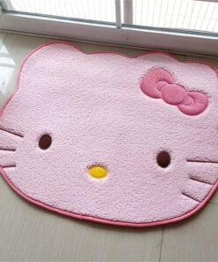 SOFPRO Area Rugs Kawaii Carpet Super Soft Area Rugs Cute Cartoon Kitten Face Pattern Bedroom Mats，Luxury Shaggy High Absorbent and Anti Slip