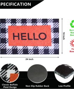 Alternative view of PANSHA Entryway Hello Welcome Door Mat 16 x 24 Inch, Non Slip Doormat Outdoor Entrance, Durable Dirt Trapper Floor Mats Suitable for Front Door Outdoor Outside Home Patio Garage High Traffic Entry