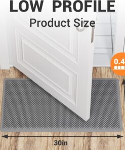 Alternative view of Fowooyeen Outdoor Door Mat, 30'' x 17'' Silicone Scraper, Non-Slip Washable Weatherproof Entrance Mat, Low-Profile Shoe Cleaner for Indoor or Outdoor Use, Gray