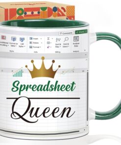 Funny Spreadsheet Coffee Mug - Novelty Spreadsheet Design Ceramic Gift for CPA & Finance Professionals - Unique Christmas Gift for Coworkers, Accounting Boss | 11 oz -79