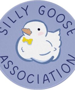 Jakayla Cute Mouse Pad Round, Small Mousepad with Non-Slip Rubber Base Stitched Edge for Wireless Computer Mouse Office Home Gaming Working 7.9 X 7.9 Inch, Silly Goose Association-167A