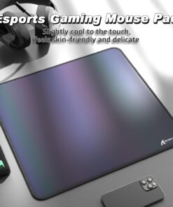 Alternative view of ATTACK SHARK CM03 Gaming Mouse Pad for Esports Speed Large Mouse mats Waterproof Surface and Anti-Slip Rubber Base Size XL Holographic Rainbow Coated 17.72” x 15.75” x 0.16” Gradual Gray