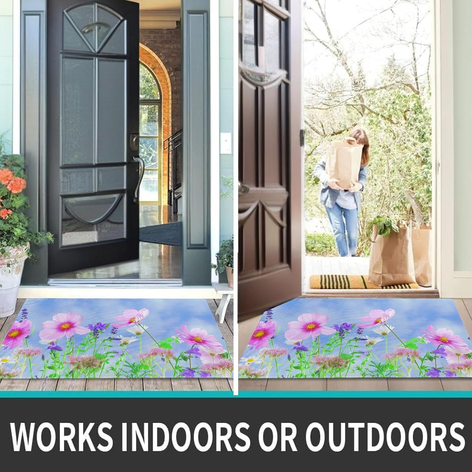 ainori Bubble Tea Indoor Door Mat 29.5x17in,Non Slip Backing Cute Smiling Faces Pink Floor Mat,Non Woven Entryway Rug,Welcome Mats Decor,for Entrance Inside Porch Bedroom Kitchen,Doormats Gifts - Image 6