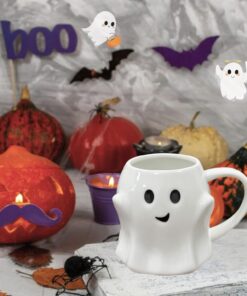 Alternative view of HS&ROXIN Halloween Ghost Mug 3D Cute Ghostface Novelty Coffee Mug Spooky Ceramic Ghost Cup Halloween Christmas Birthdays Party Gifts and Decorations for Kids Adult (White)