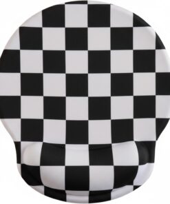 Black White Checkered Mouse Pad with Gel Wrist Rest, Wrist Support, Ergonomic Desk Accessories for Women, Office Laptop Gaming Decor, Cute Aesthetic Check Design
