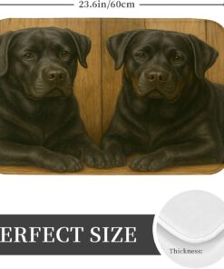 Alternative view of Black Labrador Doormat for Entryway, Farmhouse Dogs and Rustic Wood Indoor Door Mat, Non-Slip Floor Rug for Kitchen, Bedroom, Living Room, Front Porch, Home Decor 16x24in