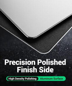 Alternative view of HONKID Hard Metal Mouse Pad for Desk, Aesthetic Rigid Mouse Pad for Magic Mouse and Pro/Air with Stable Rubber Base, Aluminum Mousepad for Travel and Home Office (Silver)