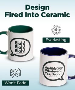 Alternative view of Snarky Coffee Mugs for Couples (Pack of 2) – 11oz Durable Ceramic Adults Mug, Dishwasher & Microwave Safe, Hilarious Funny Gift for Men & Women on Anniversaries, Birthdays, Valentines Day