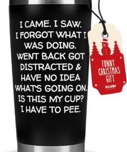 KLUBI Birthday Gifts for Women Men - I Came I Saw I Forgot Tumbler 20oz Black Gag Gifts Funny Adult Grandpa for Him Drinking Cups for Elderly Senior Citizen Tumbler I Came I Saw I Forgot Coffee Mug