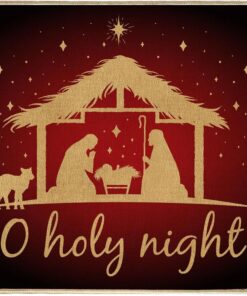 Christmas Doormat Nativity Scene Front Door Mat Xmas Winter Holiday Decorative Non Slip Rectangle Rugs Floor Mat for Xmas Indoor Outdoor Entrance Floor Porch Supplies