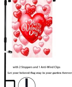 Alternative view of Garden Flag Stand Valentine's DayGarden Flags St Patrick's Day Garden Flag Seasonal Garden Flags Set of 12 Double Sided Burlap 12.5 x 18 Inch Valentine's Day House Flag