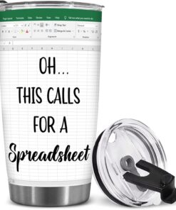BECHUSKY Mugs For Accountants - Spreadsheet Gifts - This Calls for a Spreadsheet Tumbler - Spreadsheets Mug for Mentor Bosses Lady Manager Friend Leader Female Male Birthday - Boss Gift