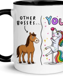 Funny Boss Coffee Mug Unique Mug for Boss, Cute Holiday Coffee Cup for Bosses, Humorous Christmas Office Present, Best Funny Gifts for My Boss