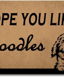 Funny Welcome Doormat House Warming Gift Mat 15.9"(W) x 23.7"(L)Hope You Like Doodles Door Mat Dog Mat Funny Doodle Doormat for Entrance Way Hello Monogram Mat for Front Door Mat No Slip Kitchen Rugs