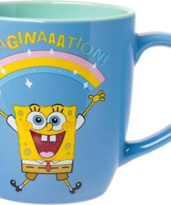 Silver Buffalo Spongebob Squarepants Rainbow Imagination Ceramic Coffee Mug, 18 Ounces