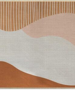 Koesus Boho Door Mat, Abstract Modern Neutral Door Mat Indoor Outdoor Entrance Porch, Boho Bath Mats for Bathroom, Modern Abstract Welcome Mats, 17x30 Inches