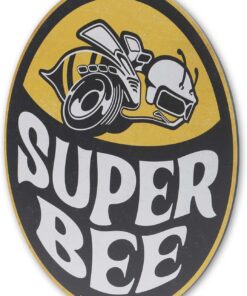 Alternative view of Dodge Super Bee Logo Round Metal Sign - Vintage Dodge Wall Decor for Garage, Shop or Man Cave