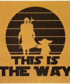 YUKEI This is The Way Doormat – 30" x 18" Faux Coir Outdoor Mat, Star-Inspired Entry Rug with Non-Slip Backing, Waterproof, 0.35" Thick, Front Porch Welcome Mat for Fans