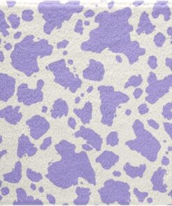 Feelyou Cow Print Doormats Floor Mat 16"x24" Kids Purple White Bath Mats for Bathroom for Boys Girls Teens Cartoon Milk Cow Bath Rugs for Shower Tub Non-Slip Animal Bathroom Accossories Farmhouse