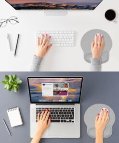 Alternative view of ITNRSIIET Ergonomic Mouse Pad with Wider Memory Foam Wrist Rest +17% - Curved Cushion Reduces Pressure 20%, Pain Relief, Non-Slip, Smooth, Cute Colors, 9.85 x 9 in, Space Gray