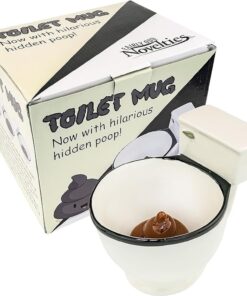 Fairly Odd Novelties Ceramic Toilet Coffee Mug - Now With Hidden Poop 11-Ounces, White
