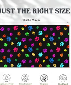 Alternative view of SPUNKER Door Mat,Paws Print Front Doormats 17''x30'',Colorful Dog Paw Print Indoor Outdoor Entrance Welcome Mat,Low-Profile Floor Rugs for Entry Patio