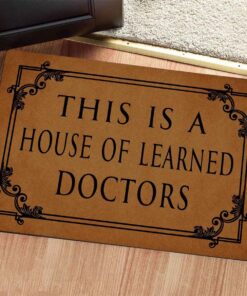 Alternative view of JiXianJu Funny Welcome Doormat for Entrance Way Indoor Floor Rug(23.7 x 15.9 inch) This is A House of Learned Doctors Rubber Non-Slip Backing Entrance Rug Home Decor Front Porch Decorative Mat