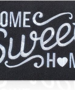 AAZZKANG Black Door Mat Large 36"x24" with Non Slip Rubber Backing Easy to Clean Outdoor Indoor High Traffic Areas Entrance Doormat